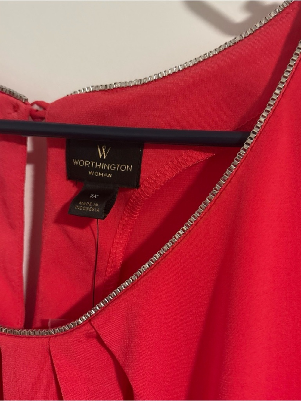 Worthington Women’s 1X Pink Sleeveless Blouse NWT Azaela - Picture 2 of 4